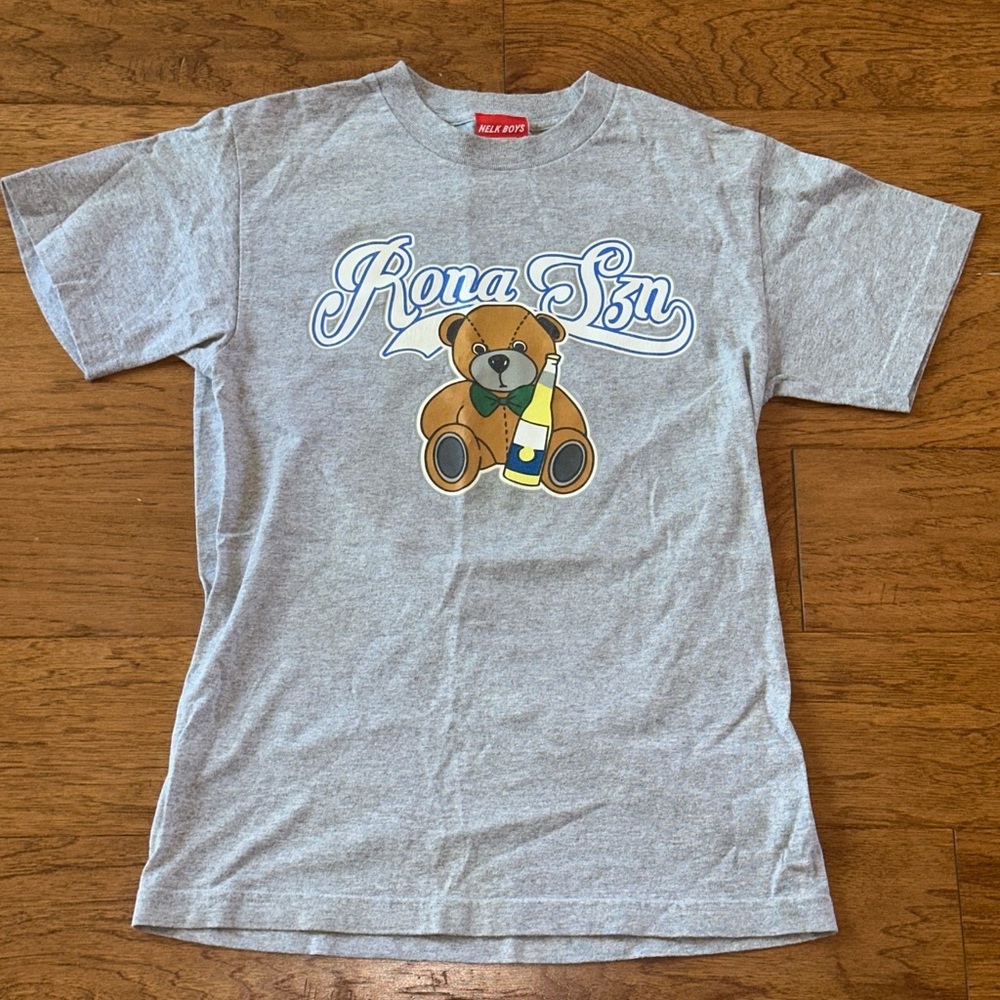 Nelk Boys Full Send Rona Szn Teddy Bear Tee Gray T-Shirt Short Sleeve - Size S